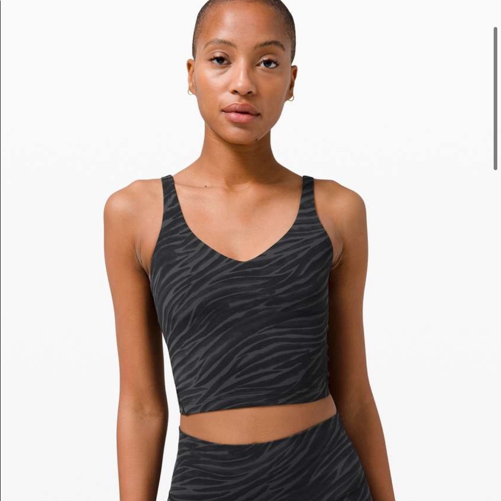 lululemon athletica Black Zebra-Print Cropped Tank